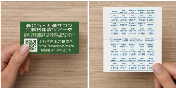 4万円相当のお土産 碁会所ツアー券 全日本囲碁協会